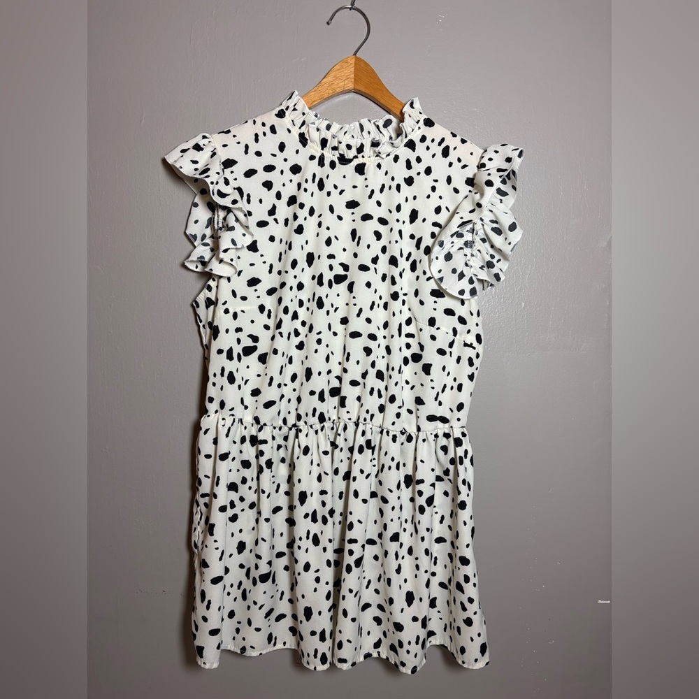 SHEIN peplum animal print top